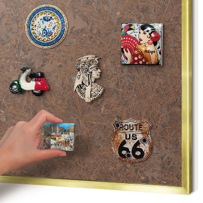 Metal magnet board with a gold frame Autumn carpet