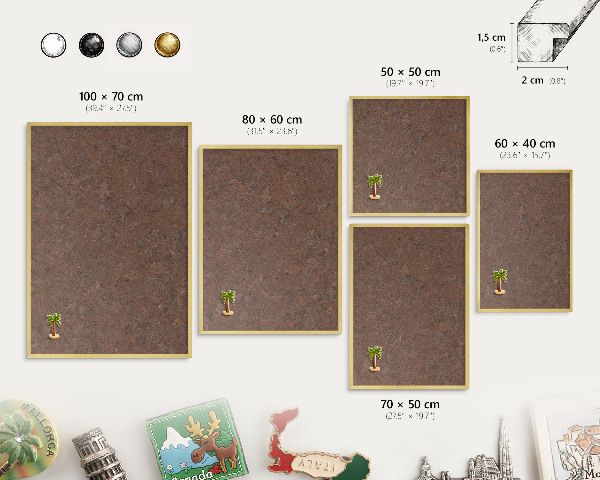 Metal magnet board with a gold frame Autumn carpet