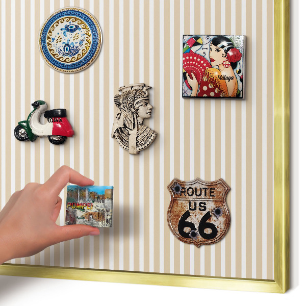 Magnetic board for magnets in a gold frame Vertical stripes
