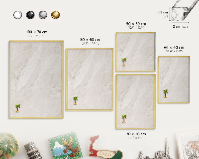 Magnetic board for magnets in a gold frame Creamy elegance