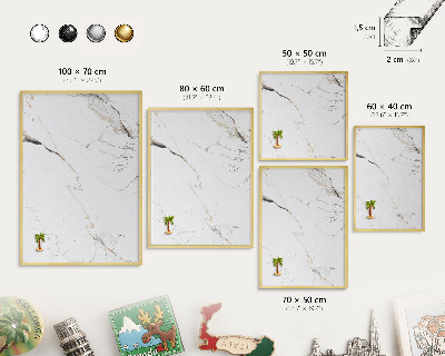 Metal magnet board with a gold frame Modern elegance