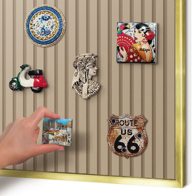 Magnetic board for magnets in a gold frame Vertical stripes