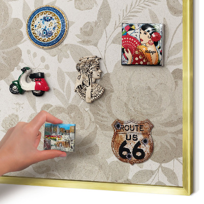 Magnetic board for magnets in a gold frame Vintage flowers