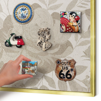 Magnetic board for magnets in a gold frame Vintage flowers