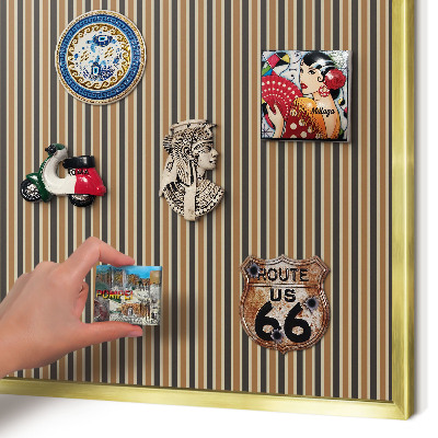 Magnetic board for magnets in a gold frame Geometric pattern