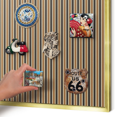 Magnetic board for magnets in a gold frame Geometric pattern