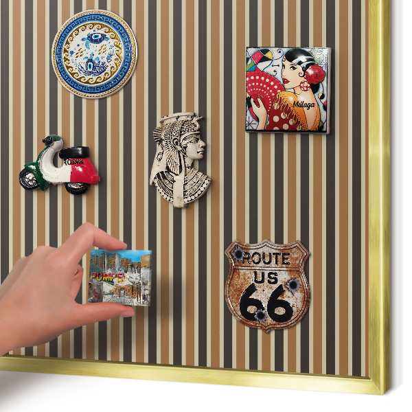 Magnetic board for magnets in a gold frame Geometric pattern