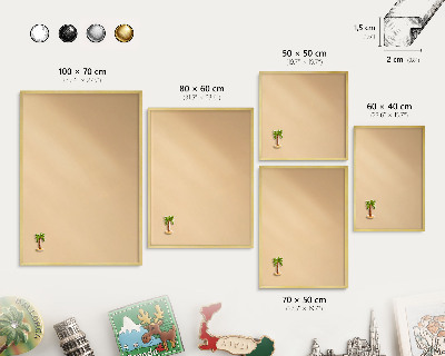 Magnetic board for magnets in a gold frame Creamy Harmony