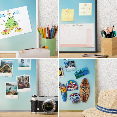 Magnetic board for magnets in a gold frame Blue sky