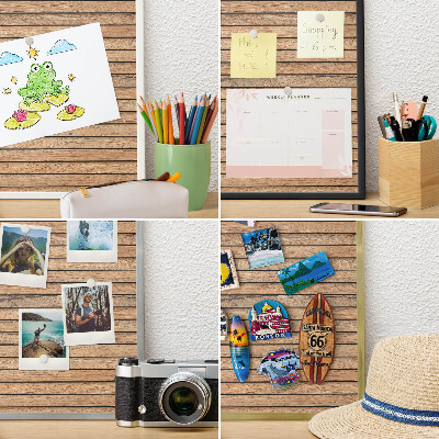 Metal magnet board with a gold frame Wooden boards