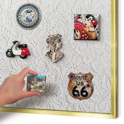 Magnetic board for magnets in a gold frame Openwork elegance