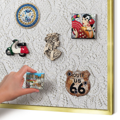 Magnetic board for magnets in a gold frame Openwork elegance
