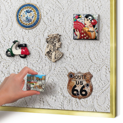 Magnetic board for magnets in a gold frame Openwork elegance