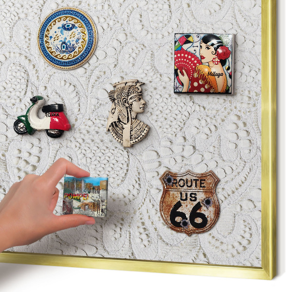 Magnetic board for magnets in a gold frame Openwork elegance