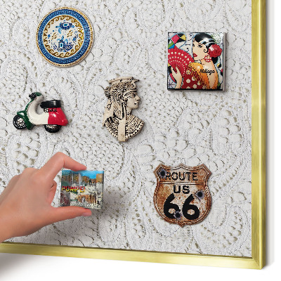 Magnetic board for magnets in a gold frame Openwork elegance