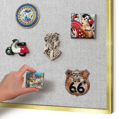 Metal magnet board with a gold frame Subtle elegance