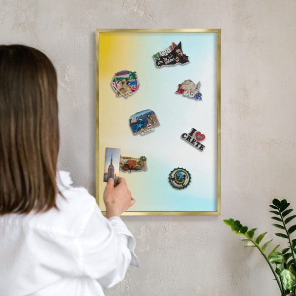 Magnetic board for magnets in a gold frame Pastel relaxation