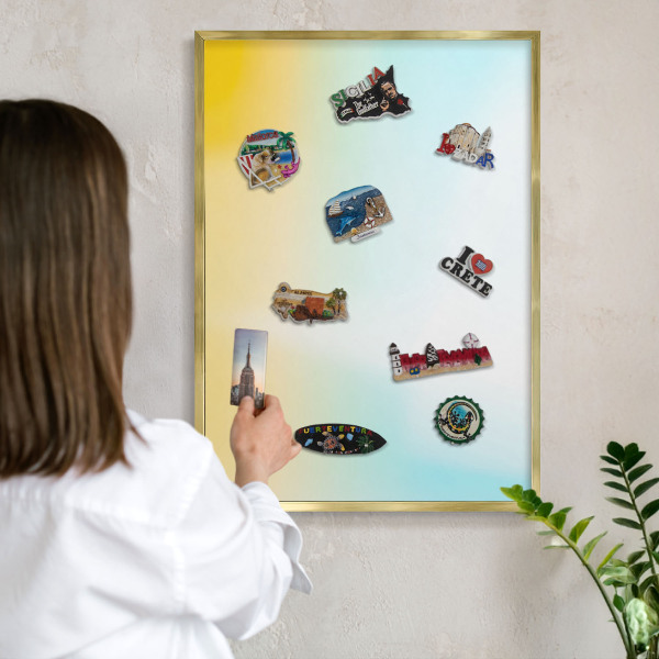 Magnetic board for magnets in a gold frame Pastel relaxation