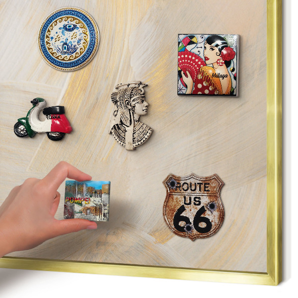 Magnetic board for magnets in a gold frame Elegant abstraction