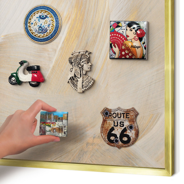 Magnetic board for magnets in a gold frame Elegant abstraction