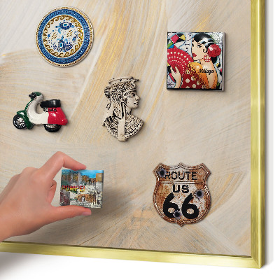 Magnetic board for magnets in a gold frame Elegant abstraction