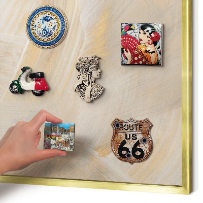 Magnetic board for magnets in a gold frame Elegant abstraction