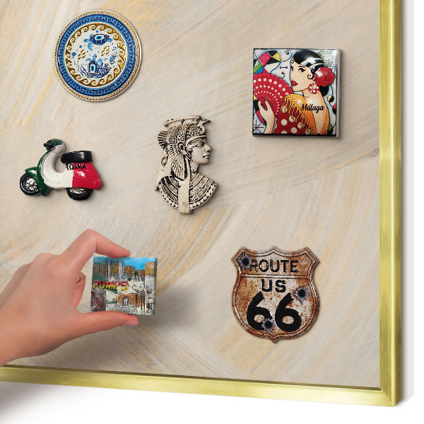 Magnetic board for magnets in a gold frame Elegant abstraction