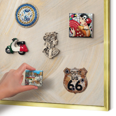 Magnetic board for magnets in a gold frame Elegant abstraction