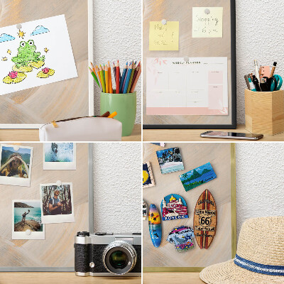 Magnetic board for magnets in a gold frame Elegant abstraction