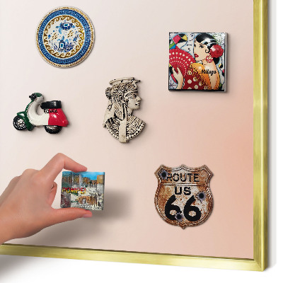 Metal magnet board with a gold frame Pastel Charm