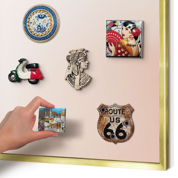 Metal magnet board with a gold frame Pastel Charm