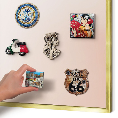 Metal magnet board with a gold frame Pastel Charm