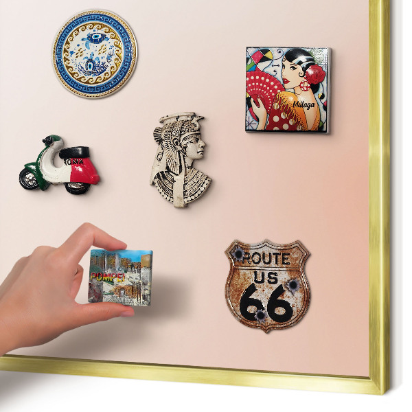Metal magnet board with a gold frame Pastel Charm