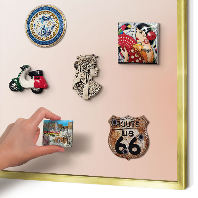 Metal magnet board with a gold frame Pastel Charm