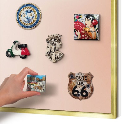 Metal magnet board with a gold frame Pastel Charm
