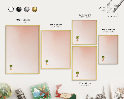 Metal magnet board with a gold frame Pastel Charm