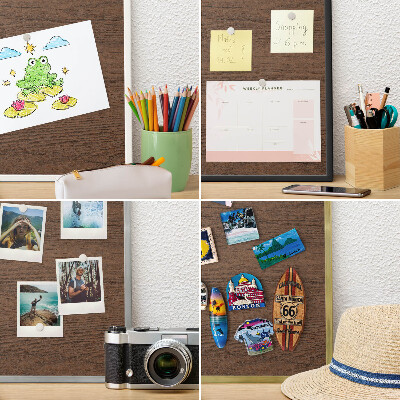 Magnetic board for magnets in a gold frame Wooden texture