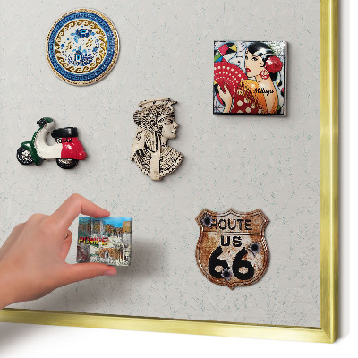 Magnetic board for magnets in a gold frame Plant pattern