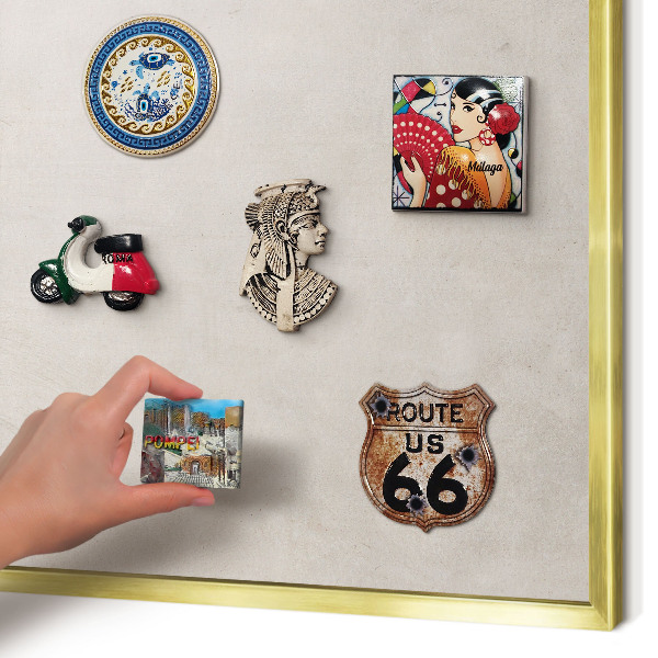 Magnetic board for magnets in a gold frame Gray elegance