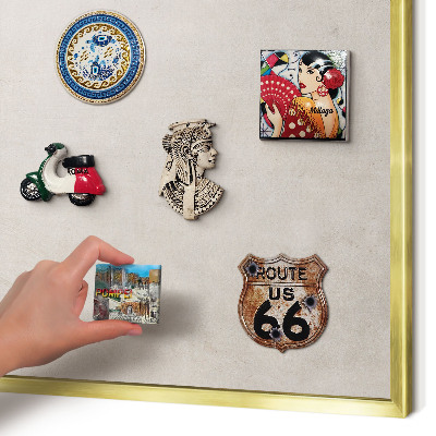 Magnetic board for magnets in a gold frame Gray elegance