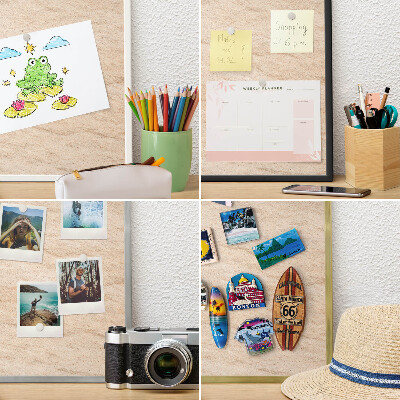 Metal magnet board with a gold frame Natural elegance