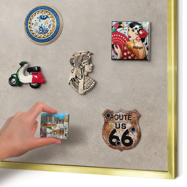 Magnetic board for magnets in a gold frame Neutral elegance