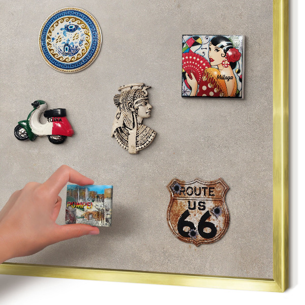 Magnetic board for magnets in a gold frame Neutral elegance