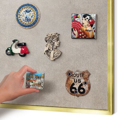 Magnetic board for magnets in a gold frame Neutral elegance