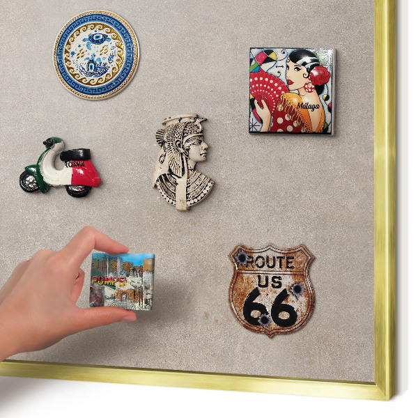 Magnetic board for magnets in a gold frame Neutral elegance