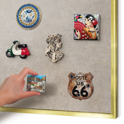 Magnetic board for magnets in a gold frame Neutral elegance