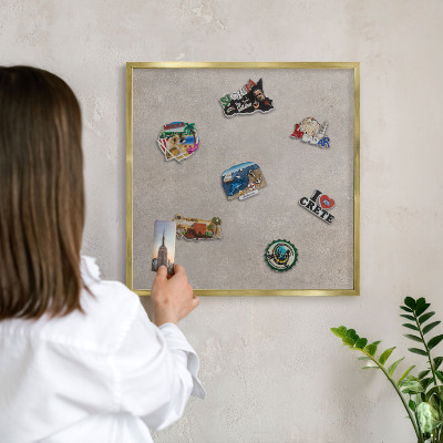 Magnetic board for magnets in a gold frame Neutral elegance