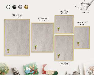 Metal magnet board with a gold frame Delicate elegance