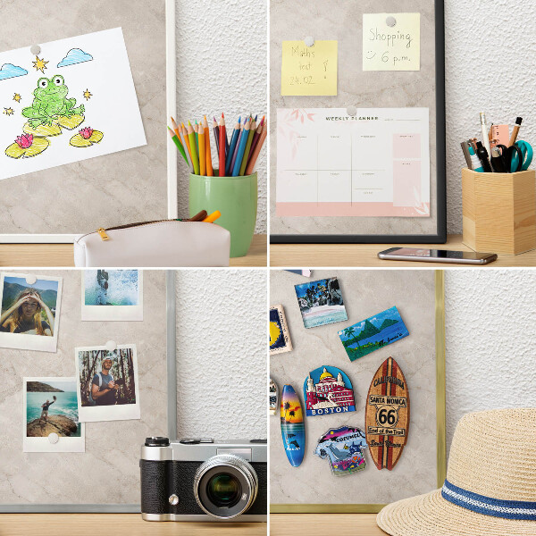 Magnetic board for magnets in a gold frame Natural elegance