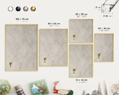 Magnetic board for magnets in a gold frame Natural elegance